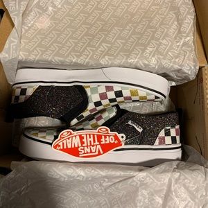 Brand new glittery checkered vans